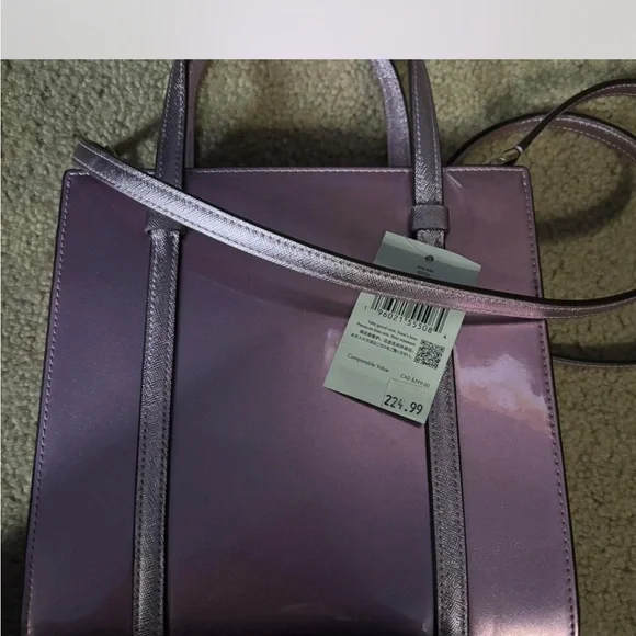 Kate Spade Metallic Lavender Shoulder Bag with matching card wallet - Picture 6 of 7